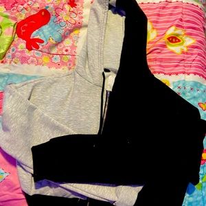 Black and gray zip up hoodie